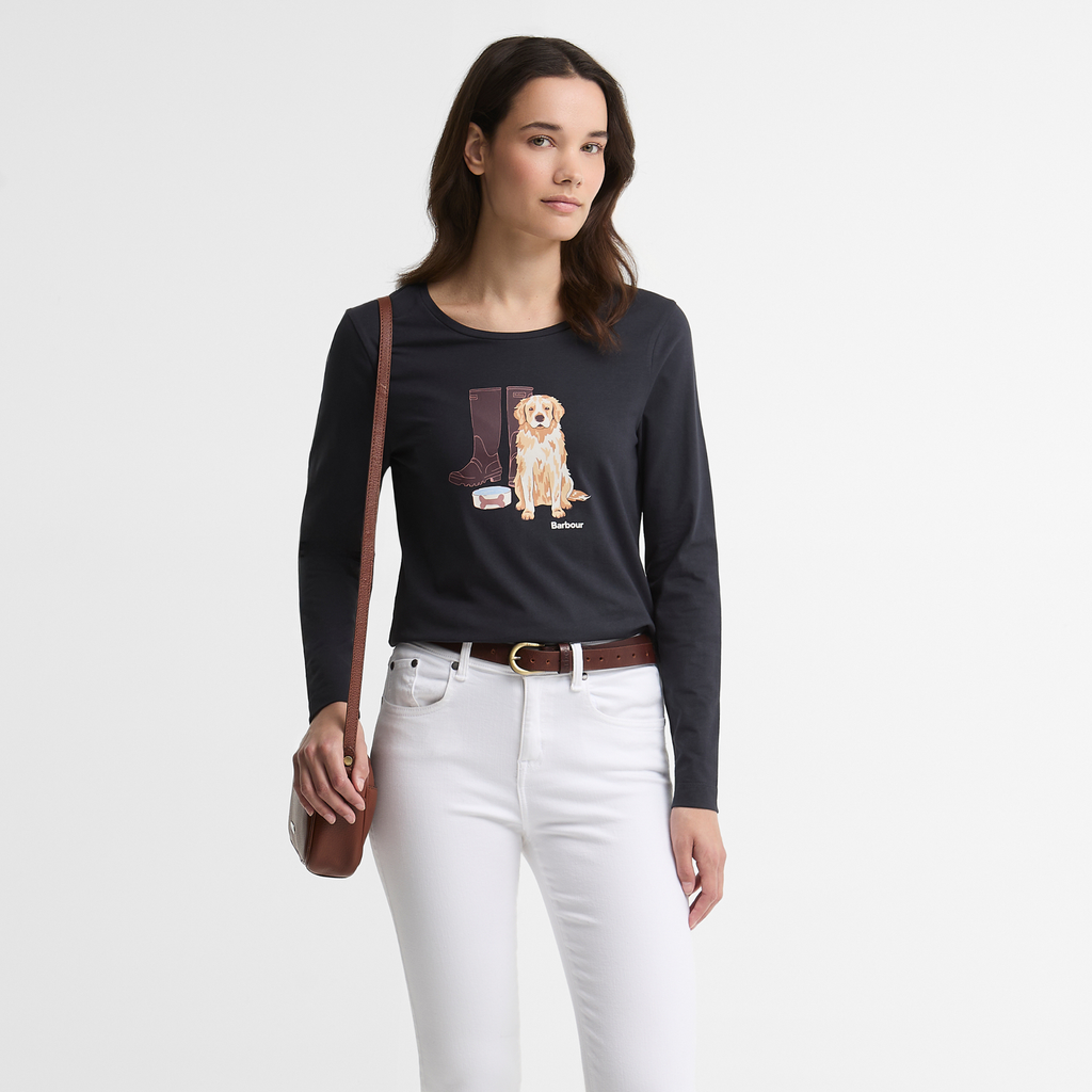 Barbour Ladies Hedley Long Sleeve T-Shirt - Dark Navy