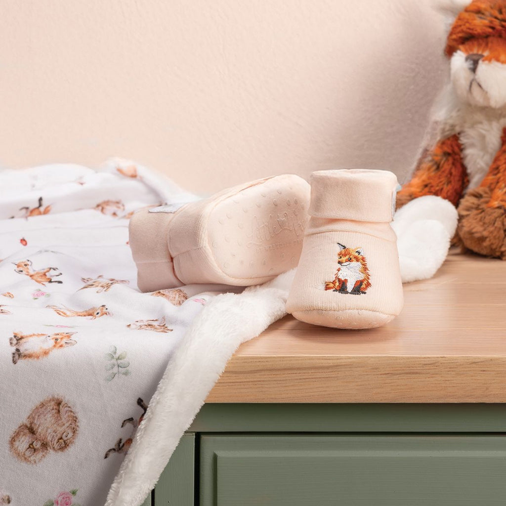 Wrendale Little Wren Embroidered Booties - Little Forest