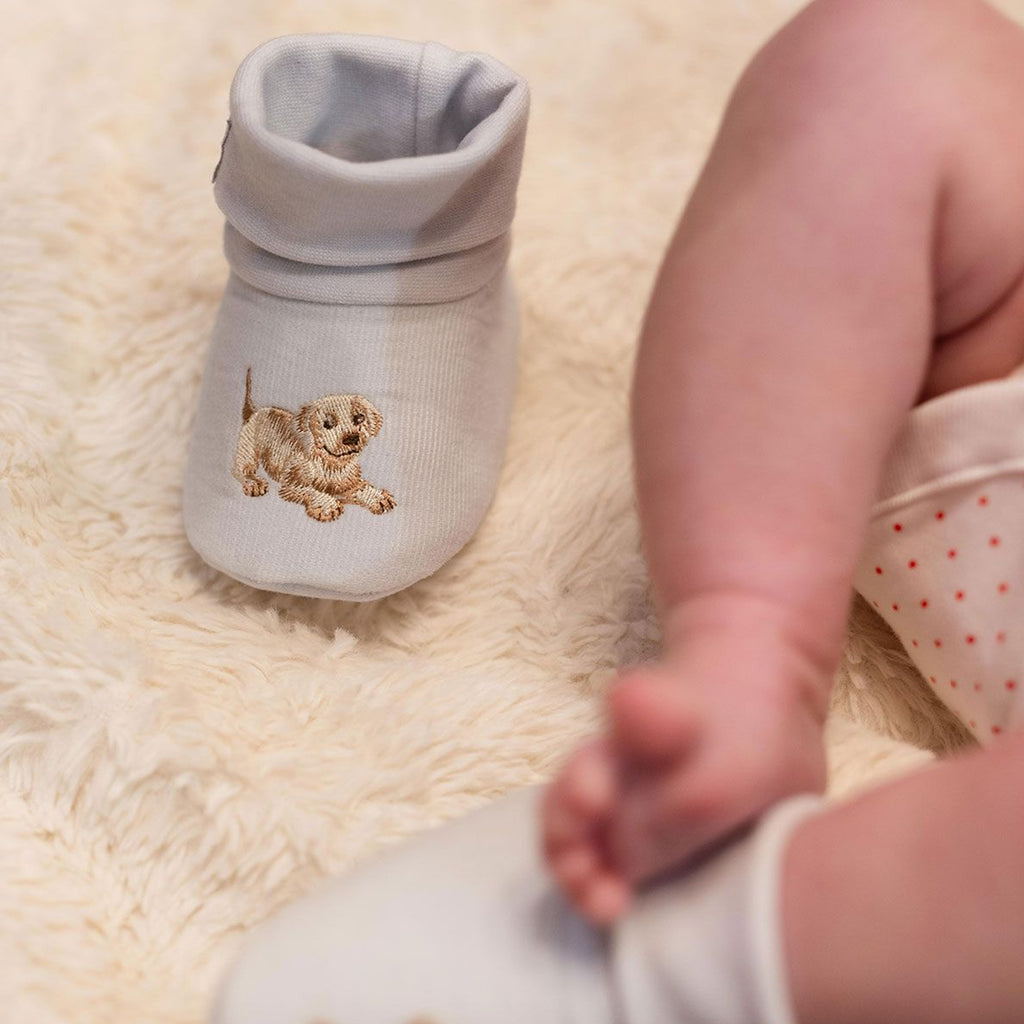 Wrendale Little Wren Embroidered Booties - Little Paws