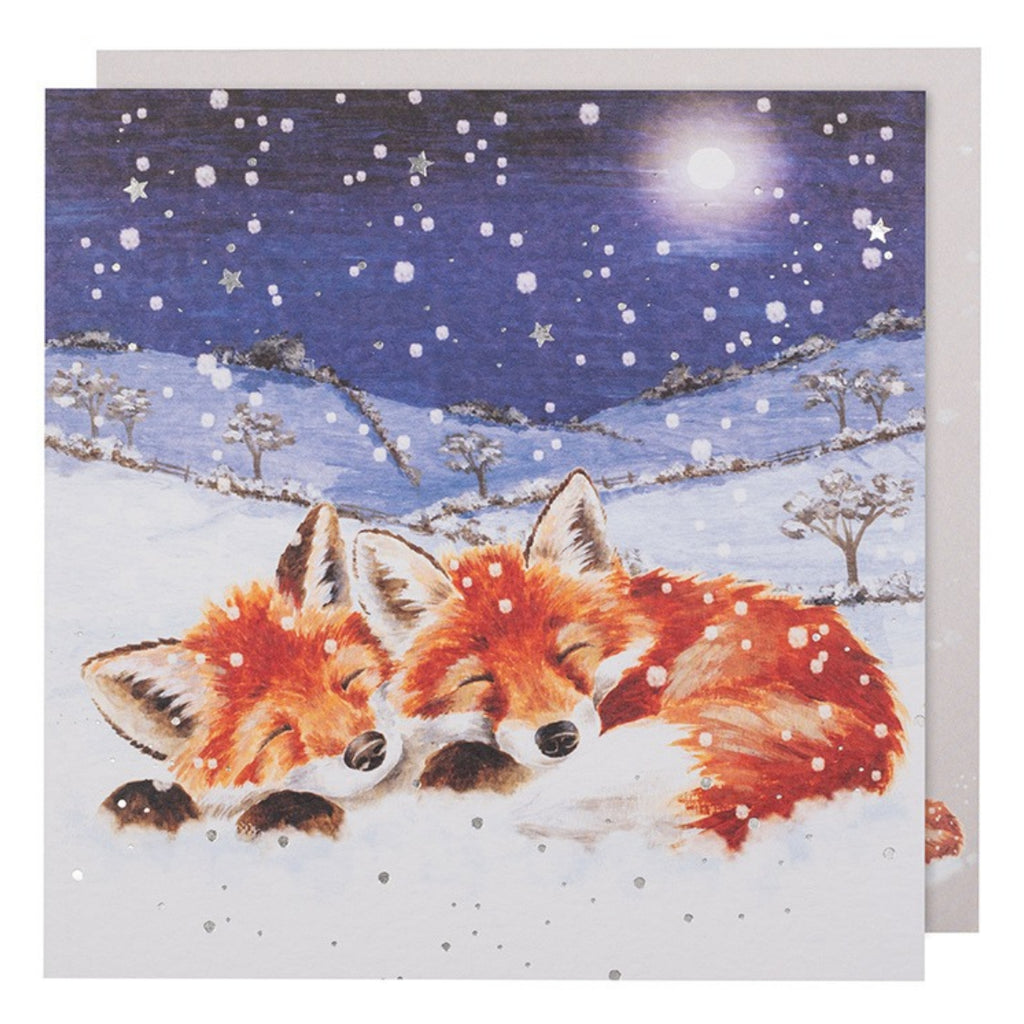 Wrendale Luxury Boxed Christmas Cards - Foxes in the Snow