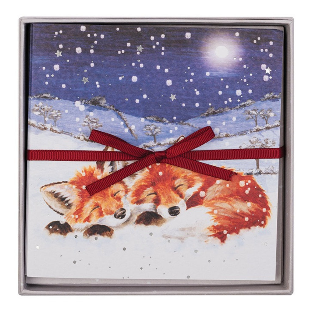Wrendale Luxury Boxed Christmas Cards - Foxes in the Snow