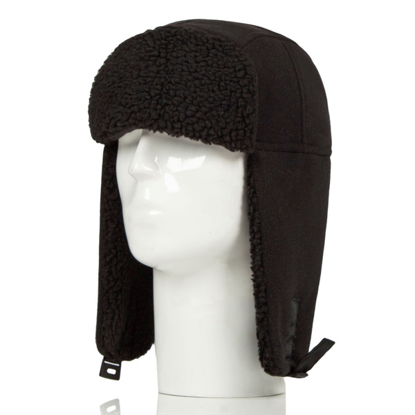 Platinum Mens Capstone Thinsulate Fleece Trapper Hat - Black