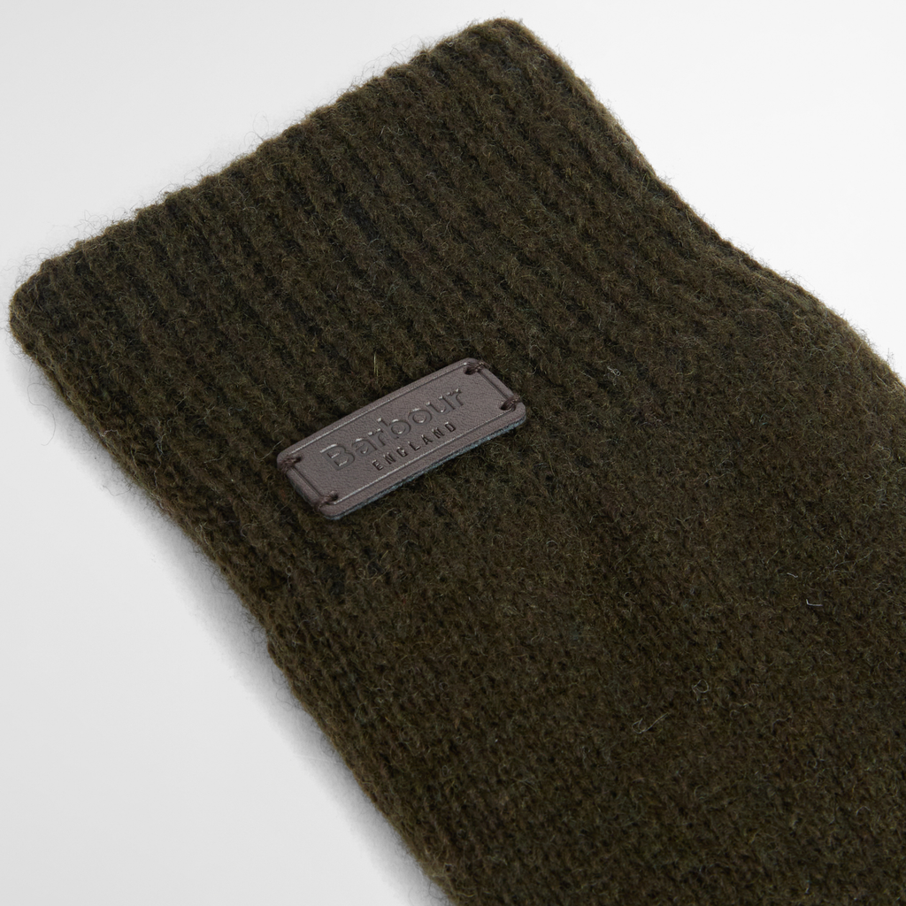 Barbour Mens Carlton Beanie & Gloves Gift Set - Dark Green