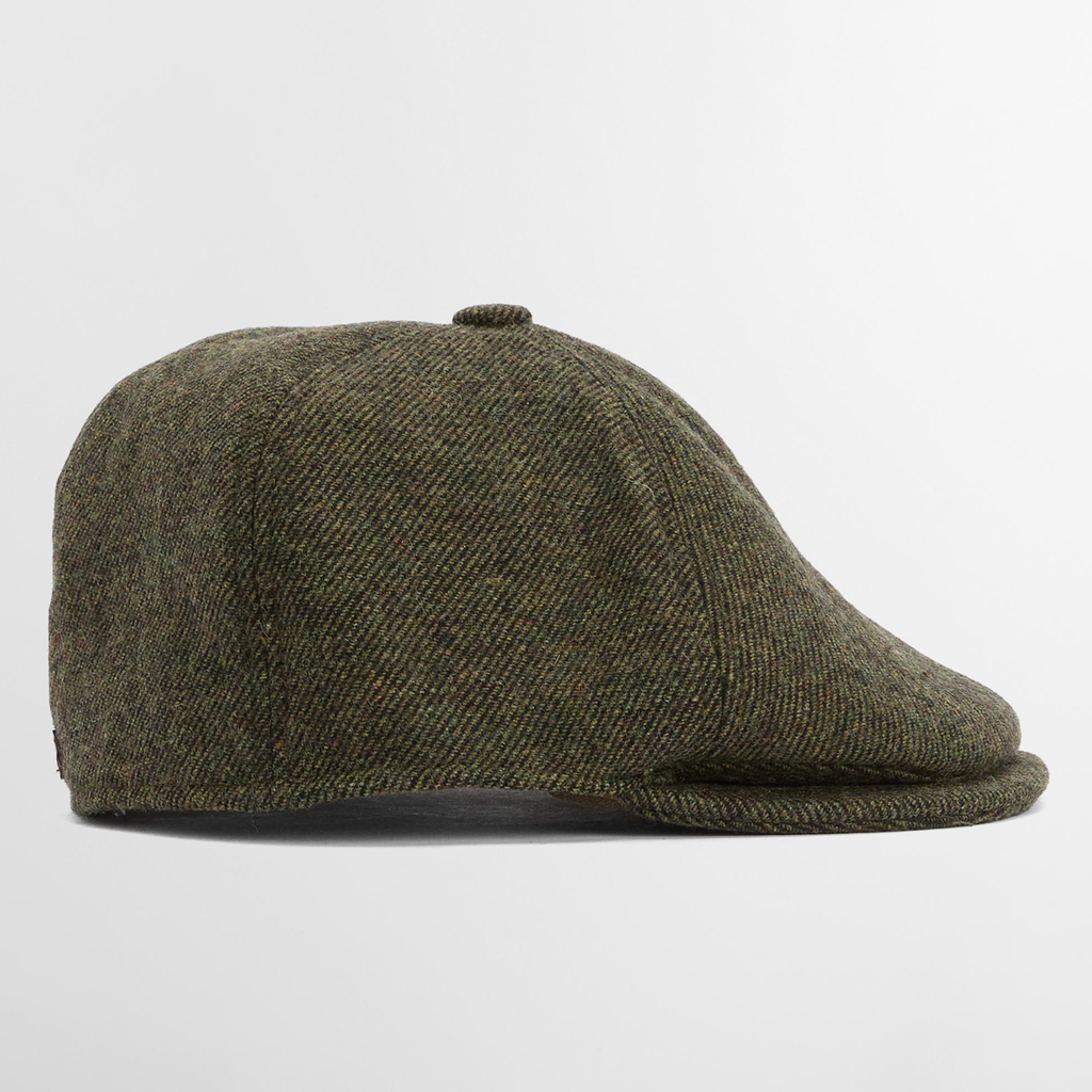 Barbour Mens Claymore Baker Boy Cap - Olive Twill