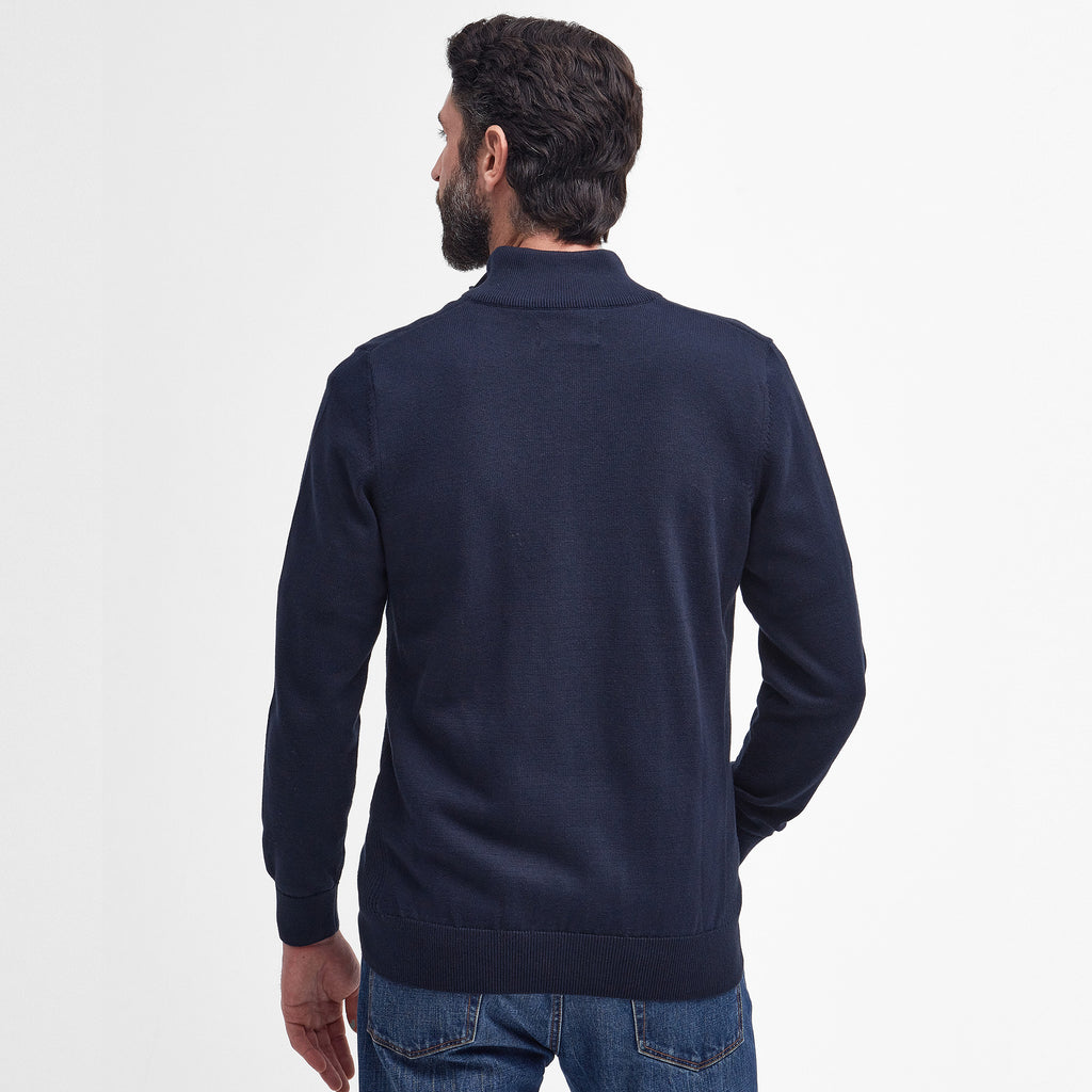 Barbour Mens Cotton 1/2 Zip Knitted Jumper - Navy
