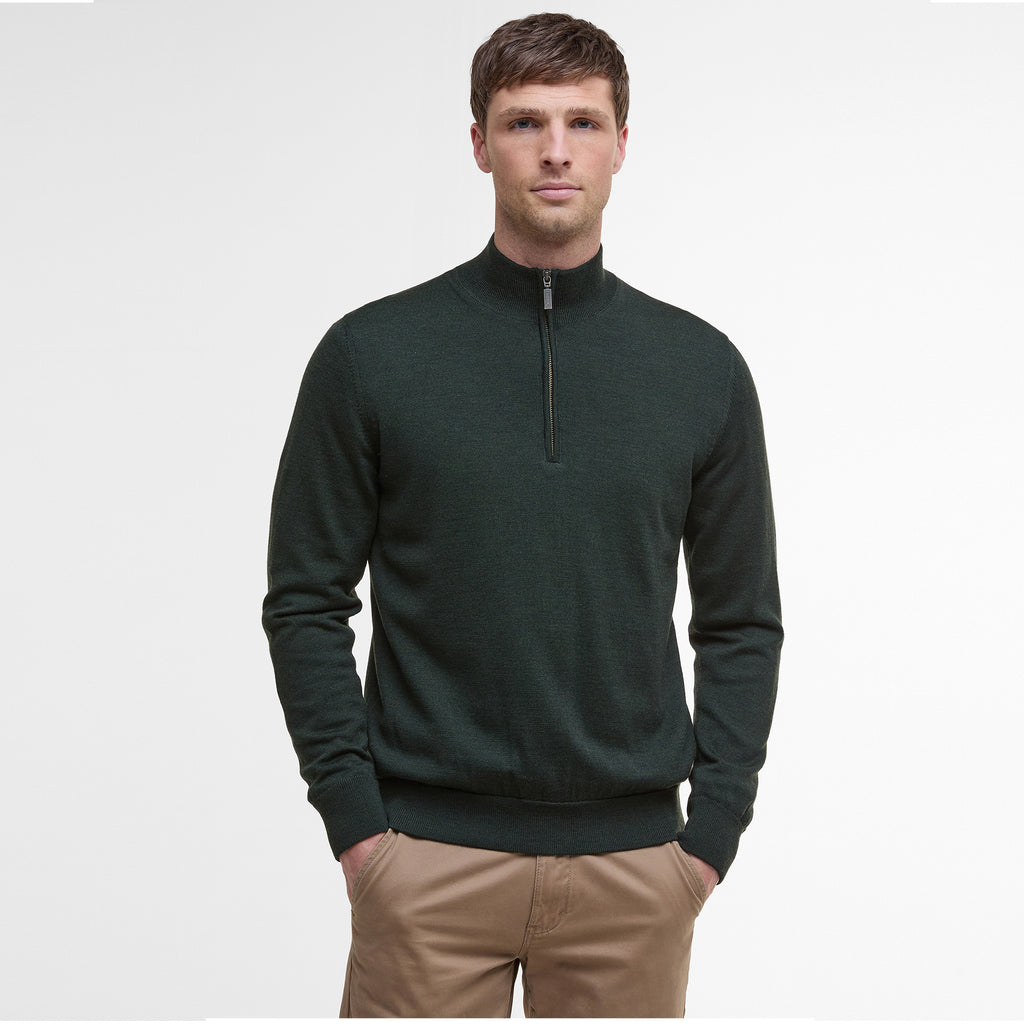 Barbour Mens Gamlin 1/2 Zip Knitted Jumper - Olive