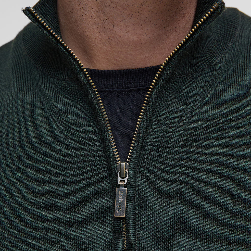 Barbour Mens Gamlin 1/2 Zip Knitted Jumper - Olive