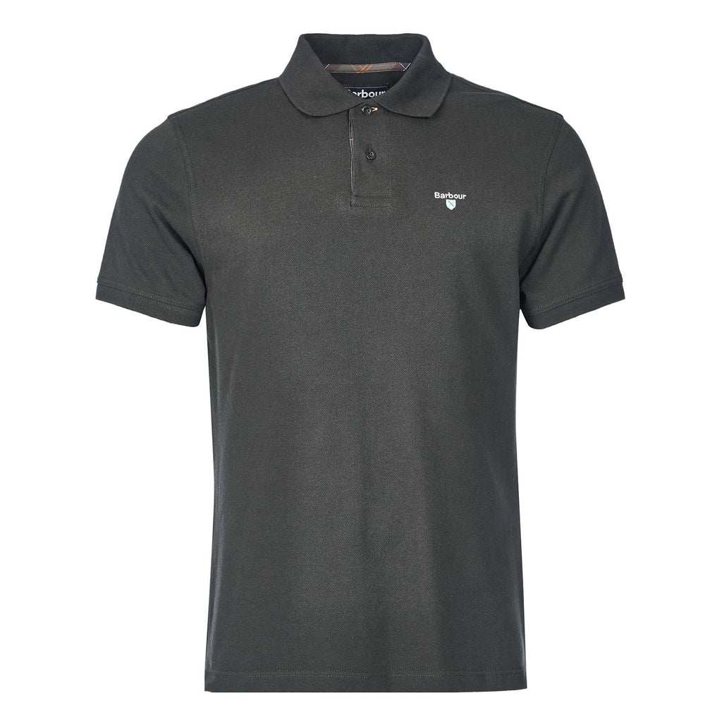 Barbour Mens Tartan Pique Tailored Polo Shirt - Forest Green