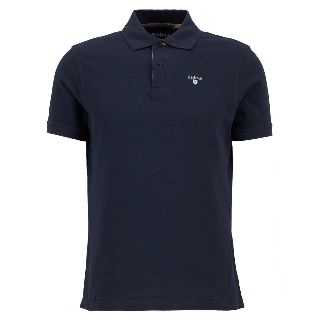 Barbour Mens Tartan Pique Tailored Polo Shirt - New Navy