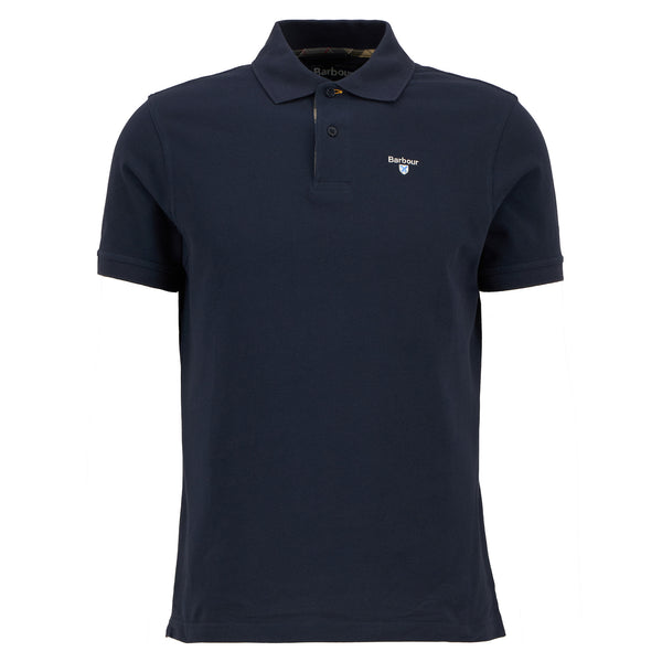 Barbour Mens Tartan Pique Tailored Polo Shirt - New Navy