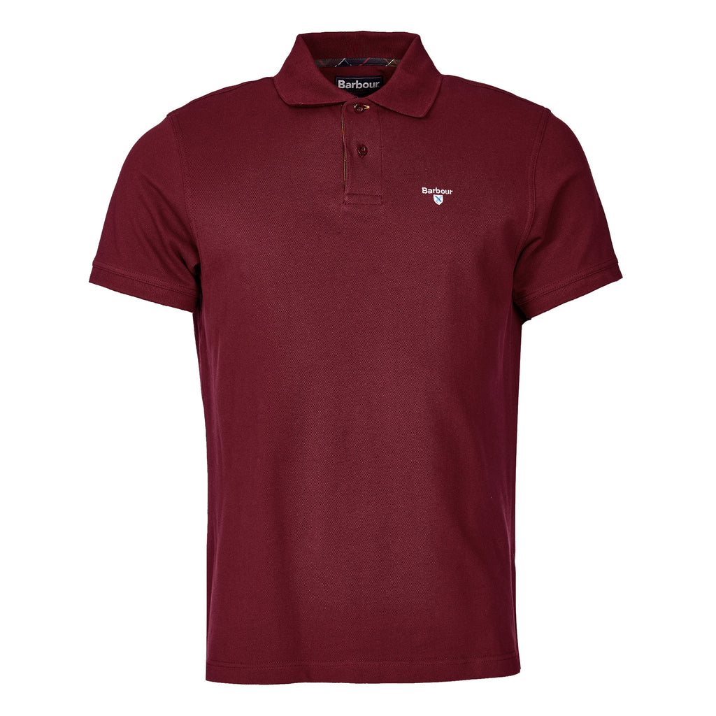 Barbour Mens Tartan Pique Tailored Polo Shirt - Ruby