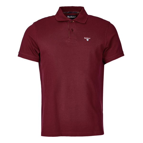 Barbour Mens Tartan Pique Tailored Polo Shirt - Ruby