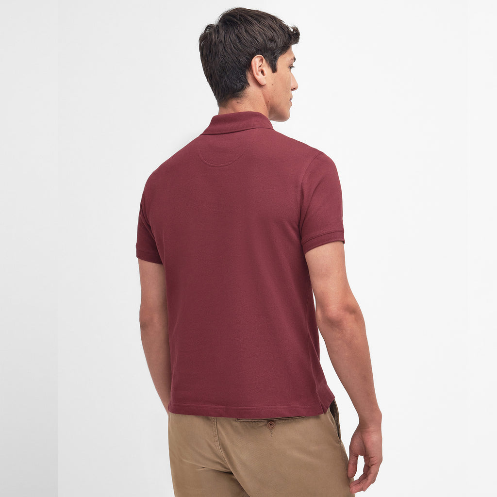Barbour Mens Tartan Pique Tailored Polo Shirt - Ruby