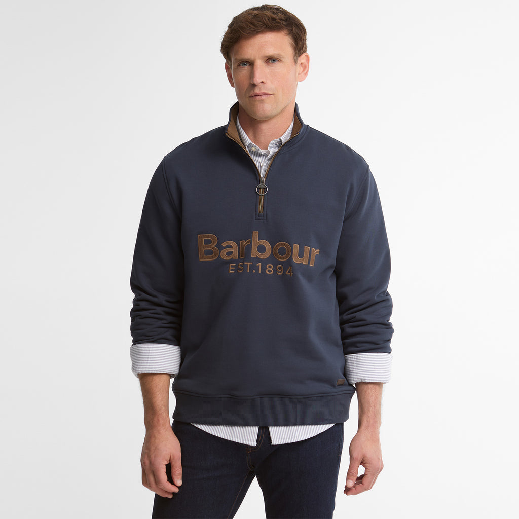 Barbour Mens Fosse 1/2 Zip Sweatshirt - Navy