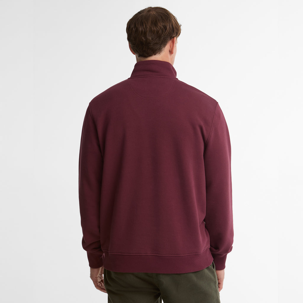 Barbour Mens Fosse 1/2 Zip Sweatshirt - Dark Bordeaux