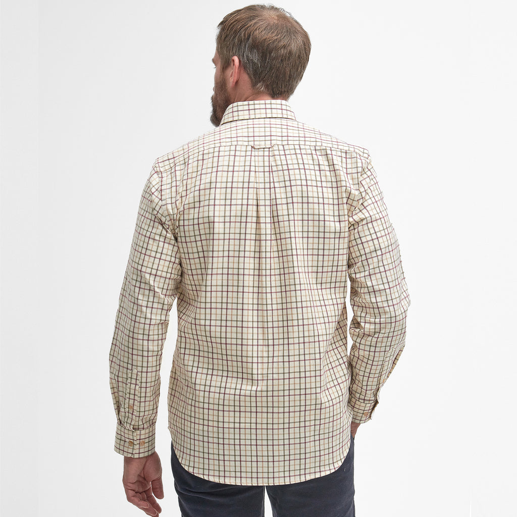 Barbour Mens Sporting Tattersall Regular Fit Shirt - Red/Khaki