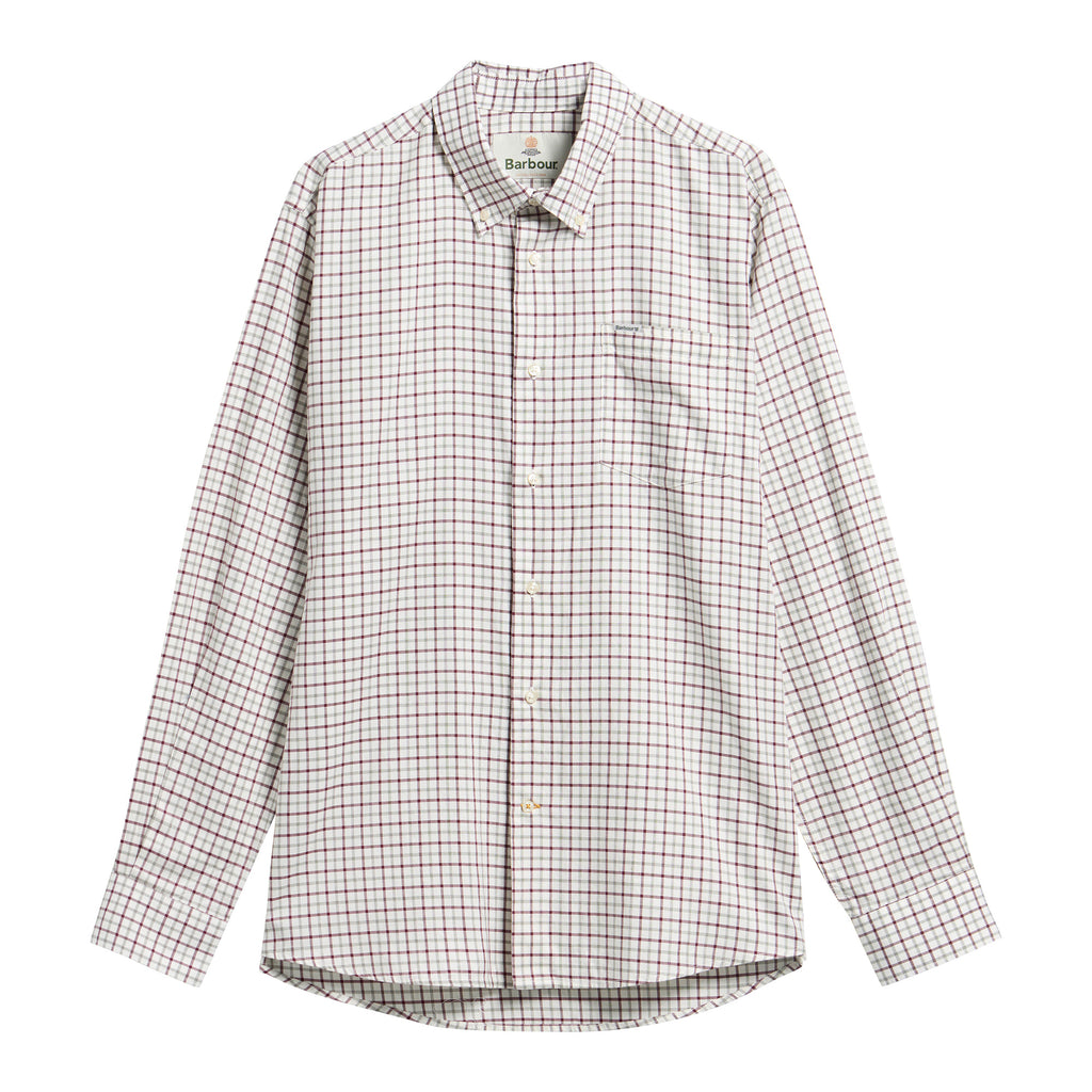 Barbour Mens Preston Regular Tattersall Shirt -  Dark Bordeaux