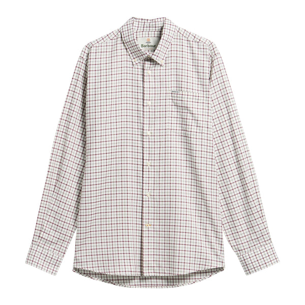 Barbour Mens Preston Regular Tattersall Shirt -  Dark Bordeaux