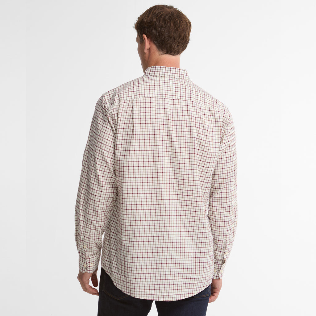 Barbour Mens Preston Regular Tattersall Shirt -  Dark Bordeaux