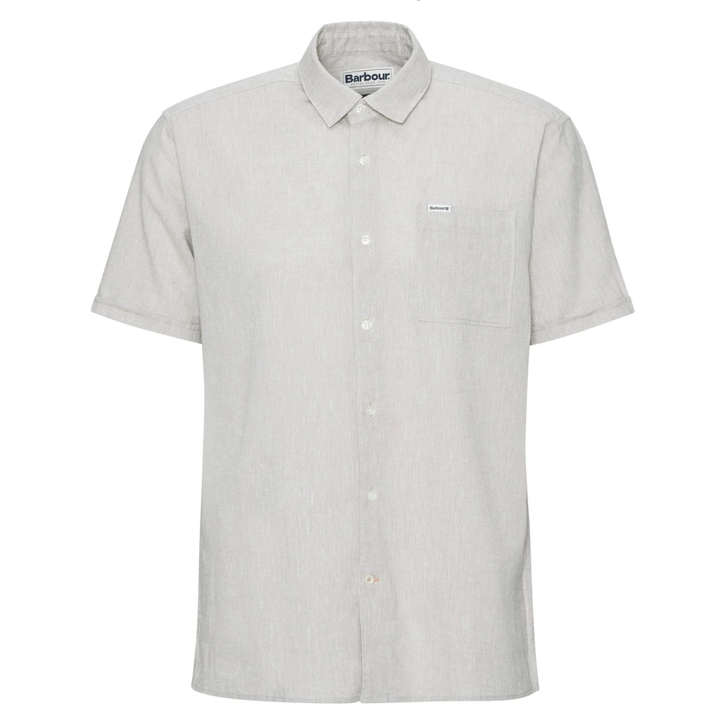 Barbour Mens Nelson Short Sleeved Summer Fit Shirt - Stone