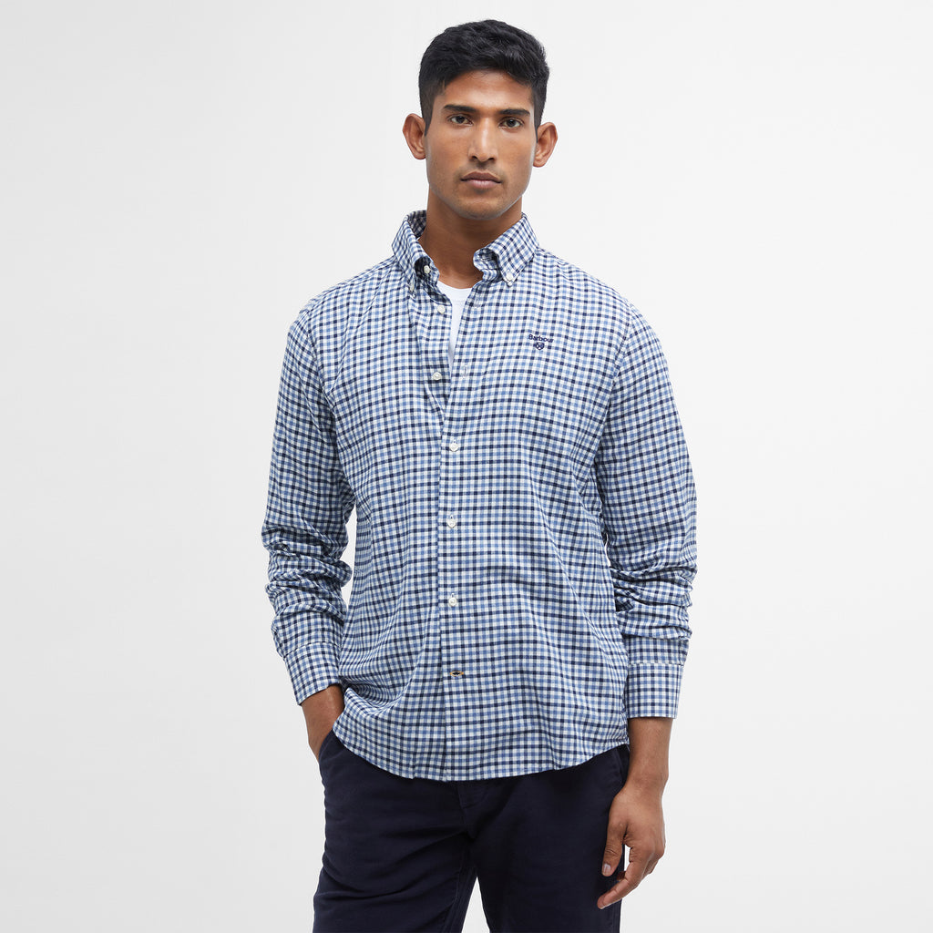 Barbour Mens Finkle Tailored Gingham Shirt - Navy