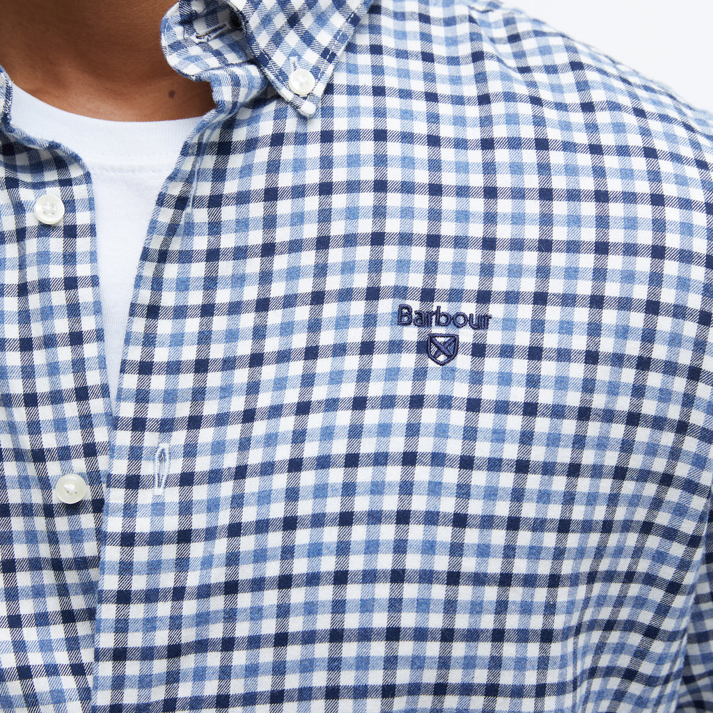 Barbour Mens Finkle Tailored Gingham Shirt - Navy