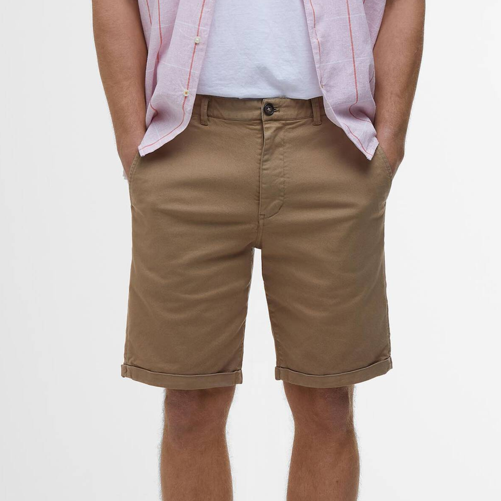 Barbour Mens Washed Twill Chino Short - Stone