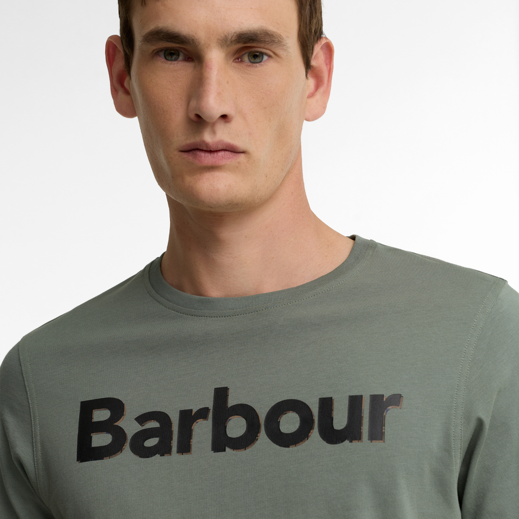 Barbour Mens Halstow Logo Tailored T-shirt - Agave Green