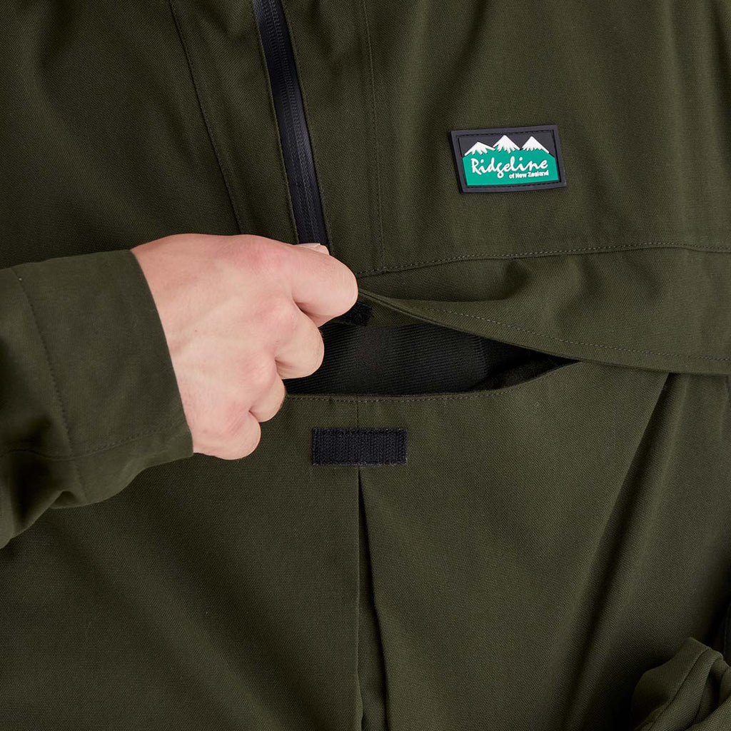 Ridgeline Mens Cambrian Zip Smock - Deep Forest