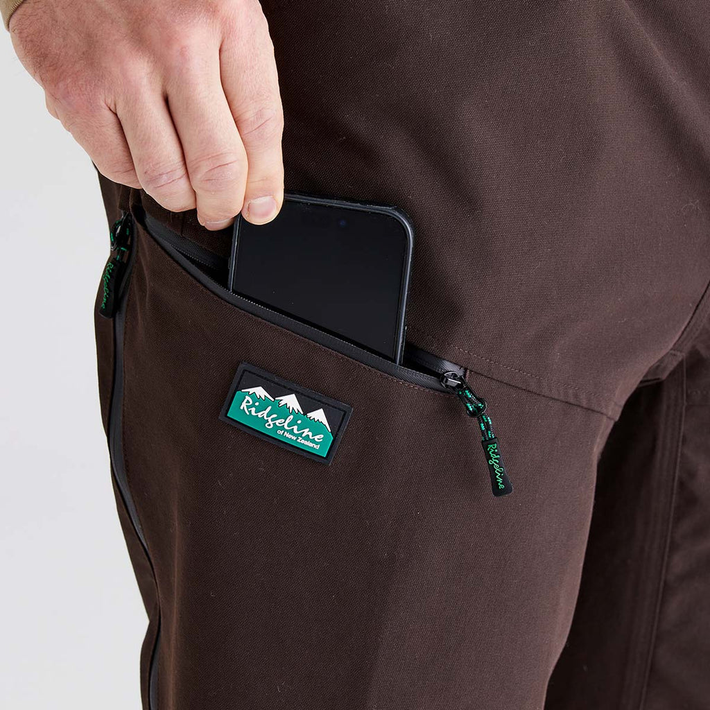 Ridgeline Mens Cambrian Trouser - Deep Bark