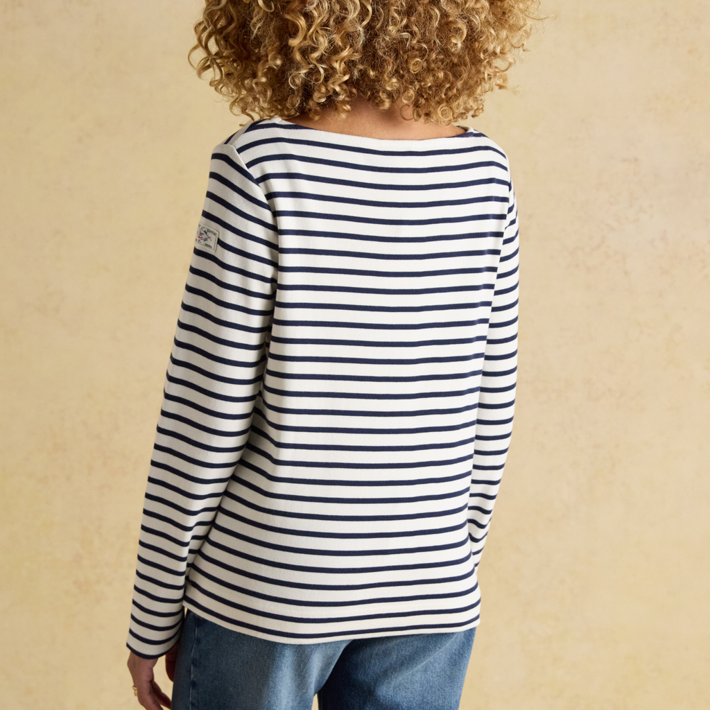 Joules Ladies Harbour Top - Cream/Navy