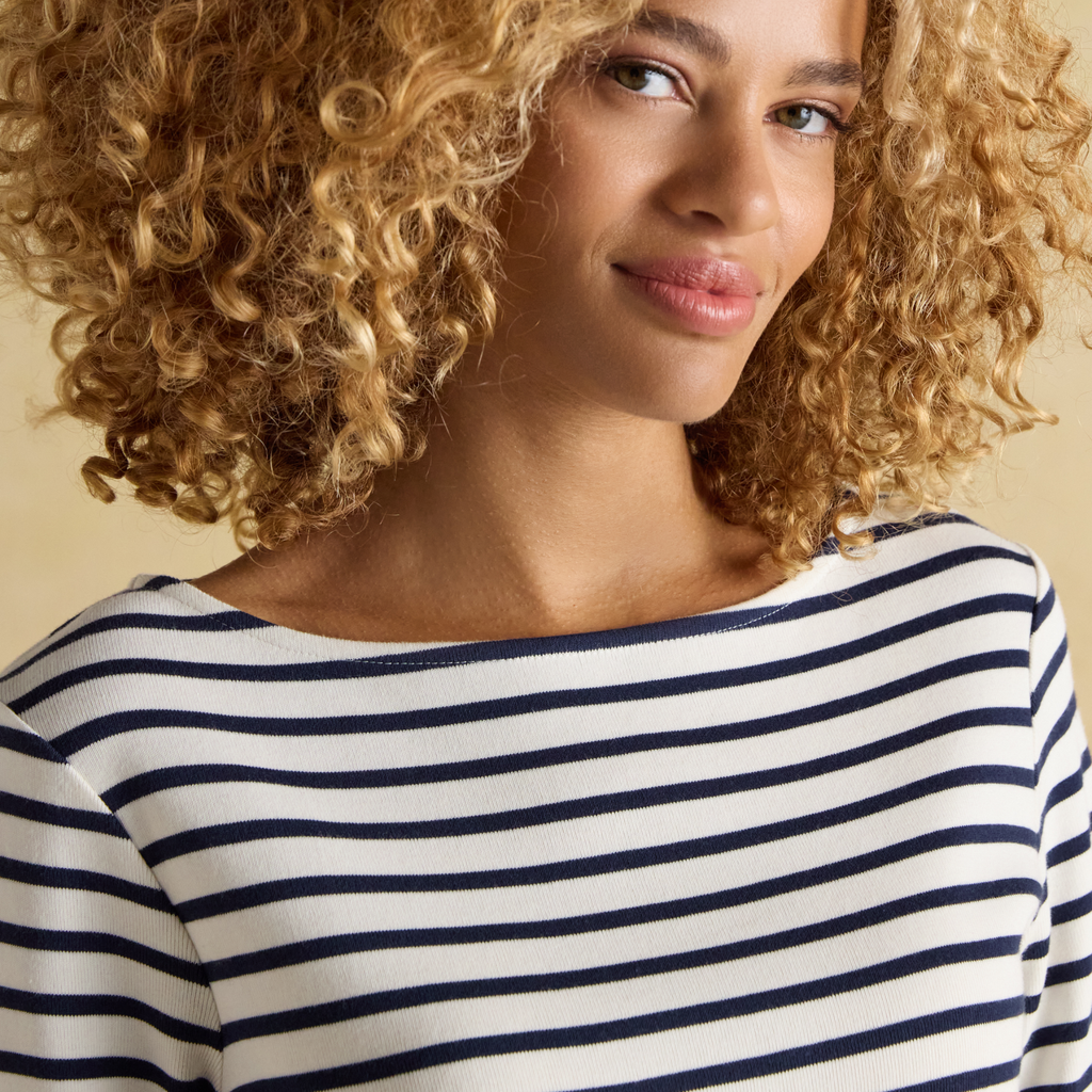 Joules Ladies Harbour Top - Cream/Navy