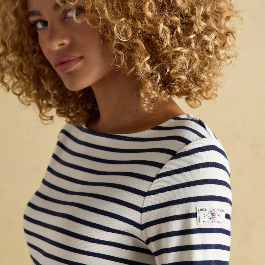 Joules Ladies Harbour Top - Cream/Navy