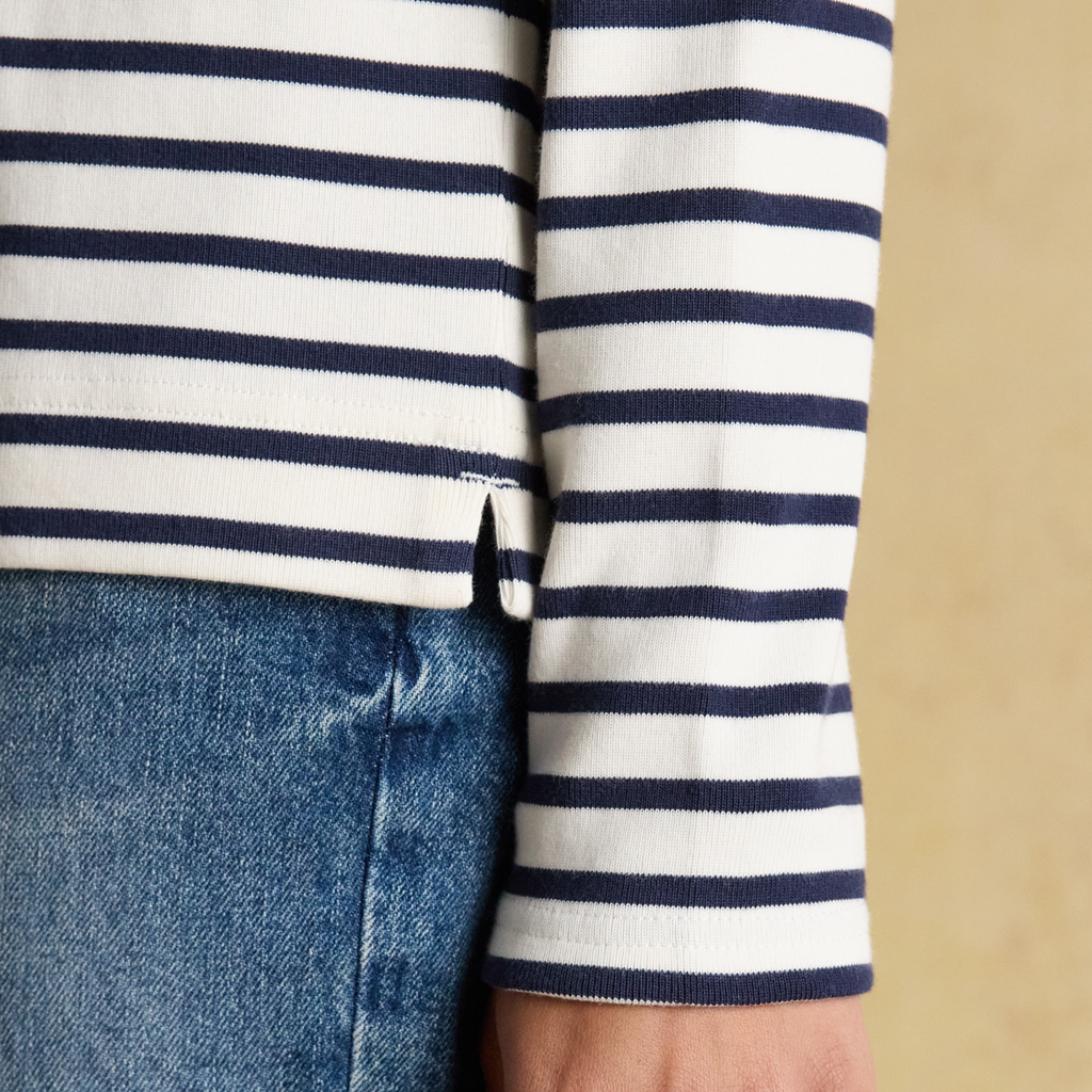Joules Ladies Harbour Top - Cream/Navy