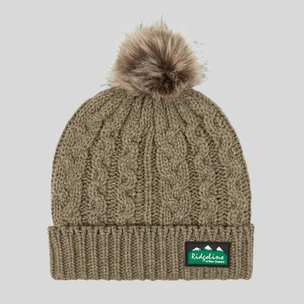 Ridgeline Nordic Fleck Bobble Hat - Teak