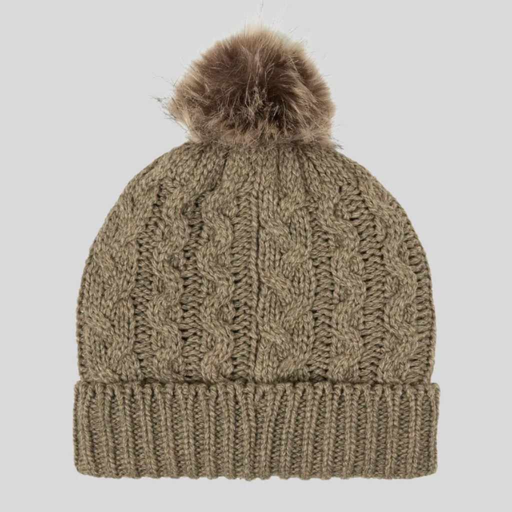 Ridgeline Nordic Fleck Bobble Hat - Teak