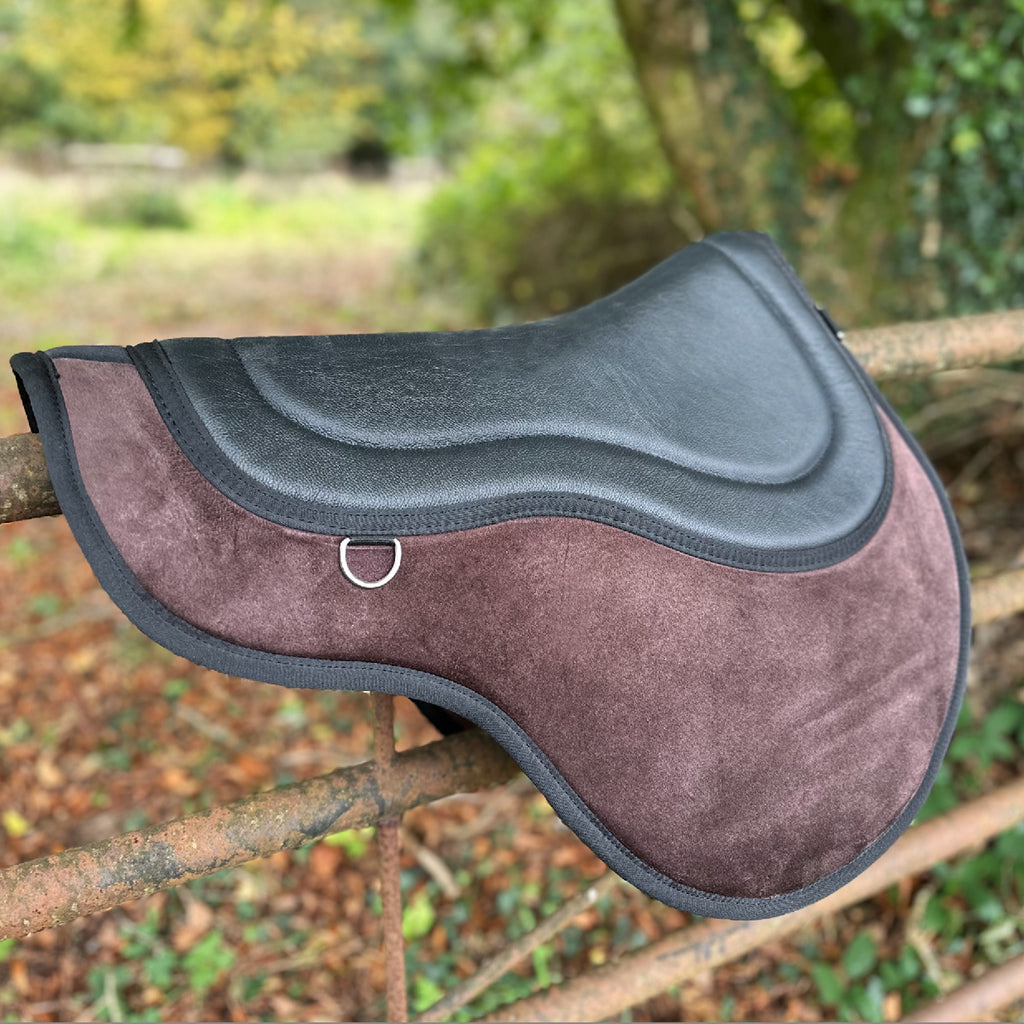 Posh Pony Trail Pad with Easy-Clean Leather Seat - Brown Velvet