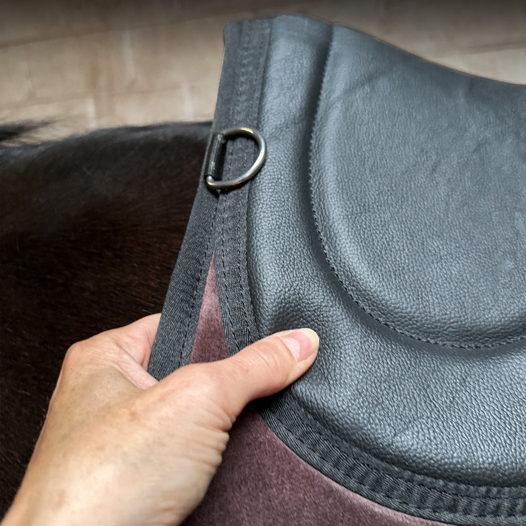 Posh Pony Trail Pad with Easy-Clean Leather Seat - Brown Velvet