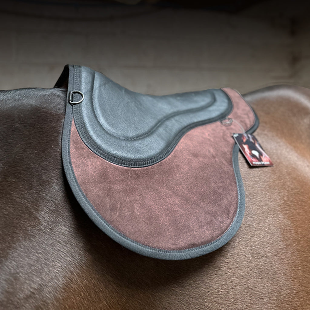 Posh Pony Trail Pad with Easy-Clean Leather Seat - Brown Velvet