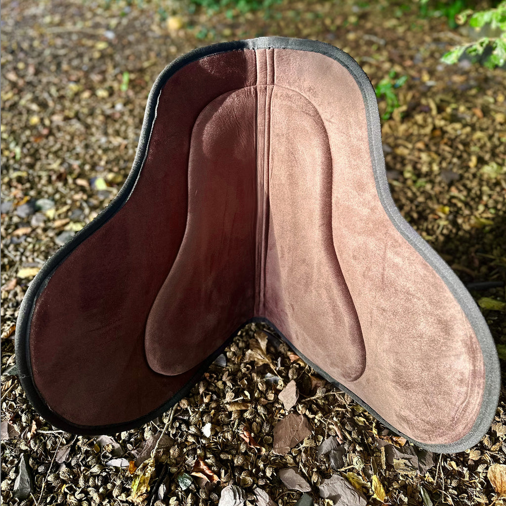 Posh Pony Trail Pad with Easy-Clean Leather Seat - Brown Velvet