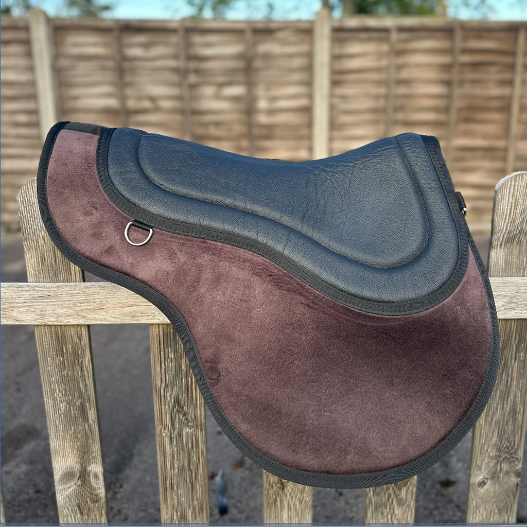 Posh Pony Trail Pad with Easy-Clean Leather Seat - Brown Velvet