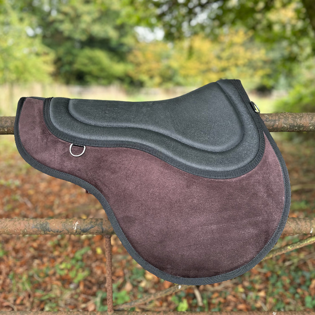 Posh Pony Trail Pad with Easy-Clean Leather Seat - Brown Velvet