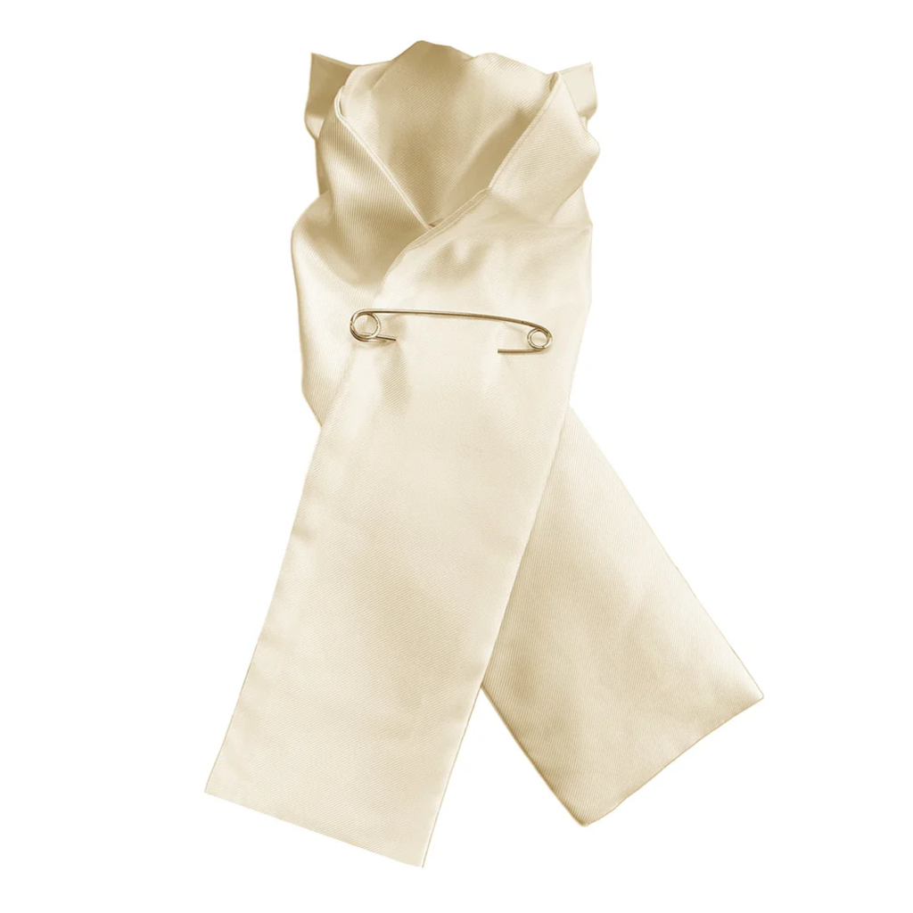 Equetech Plain Jacquard Ready Tied Stock - Cream