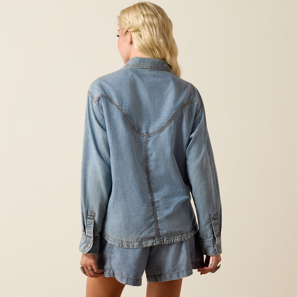 Ariat Ladies Bonfire Shirt Jacket - Medium Blue
