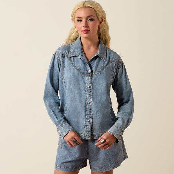 Ariat Ladies Bonfire Shirt Jacket - Medium Blue