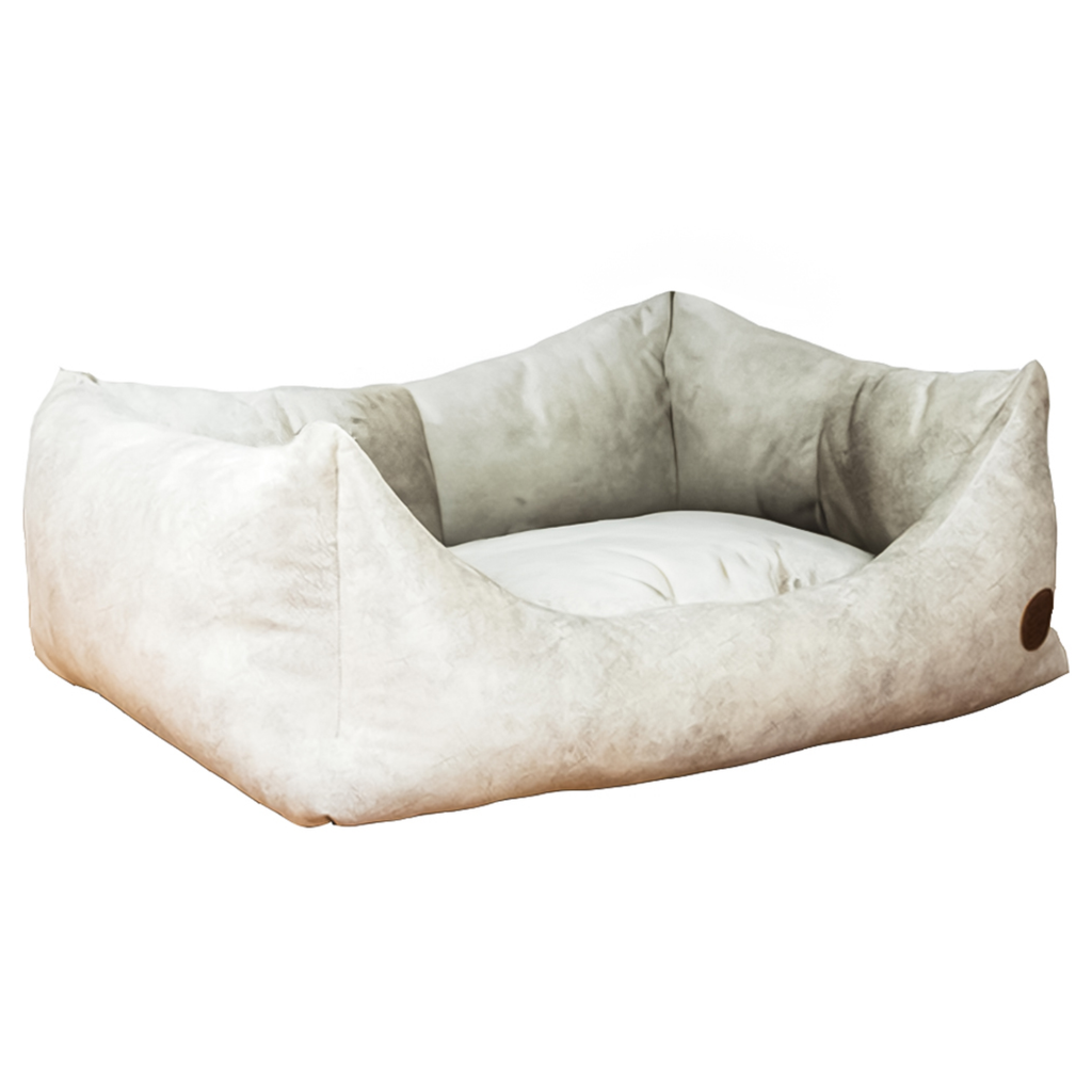 Snug & Cosy Velour Rectangle Bed - Oyster