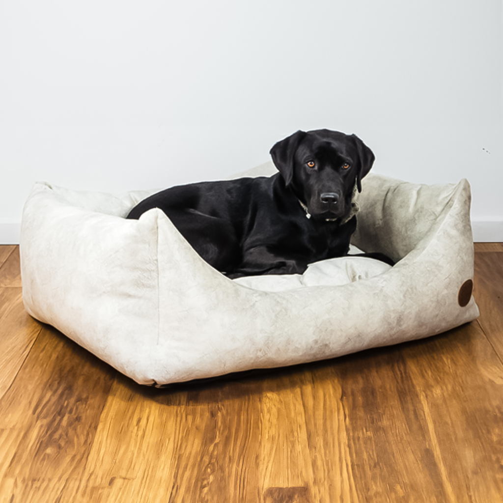 Snug & Cosy Velour Rectangle Bed - Oyster