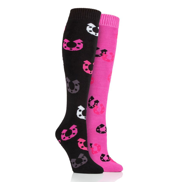 Storm Bloc Epsom Lightweight Horseshoe Sock - Black/Pink