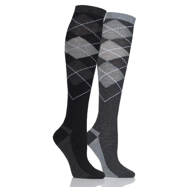 Storm Bloc Taunton Lightweight Jaquard Argyle Sock - Black/Charcoal