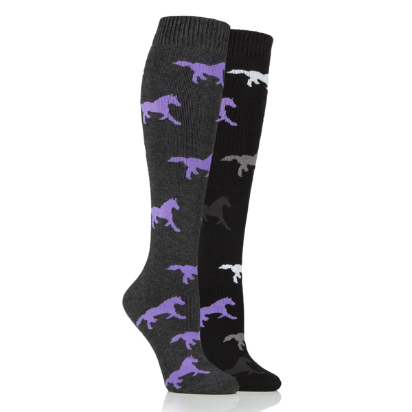 Storm Bloc Goodwood Midweight Horse Long Leg Sock - Charcoal/Black
